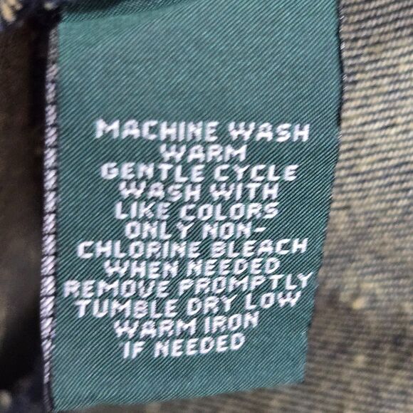 LRL Ralph Lauren Jeans Co Womens Sz 12 Denim Jacket Bell Sleeves Peplum Stretch - Picture 7 of 10